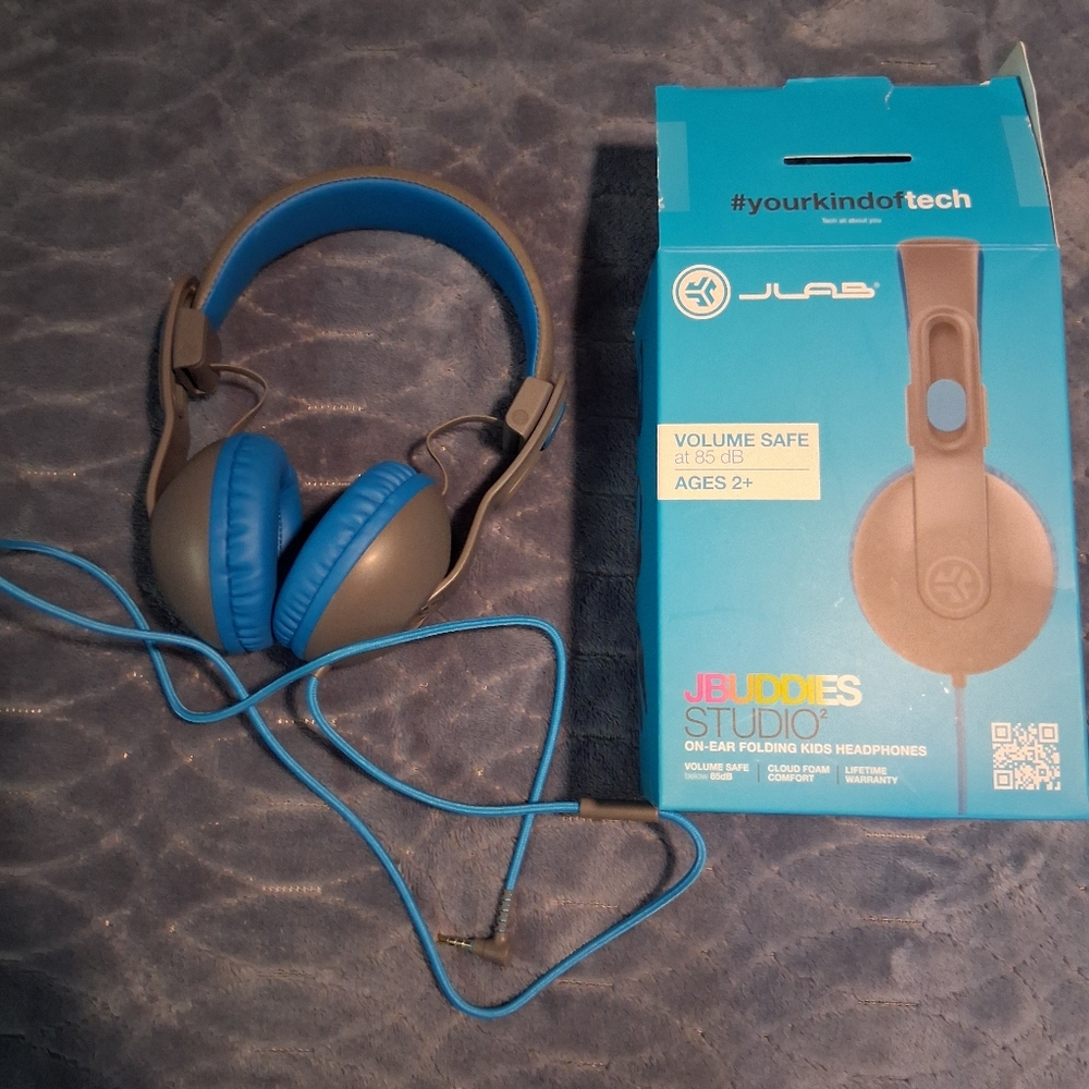 JLab Blue and Gray On-Ear Headphones